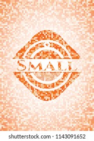 Small orange mosaic emblem with background