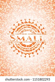 Small orange mosaic emblem with background