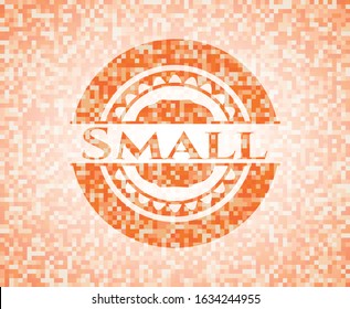 Small orange mosaic emblem with background