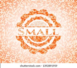 Small orange mosaic emblem. Vector Illustration. Detailed.