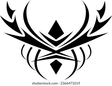 Small ornament tattoo, tattoo illustration, vector on a white background.