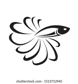 small ornamental fish logo vector