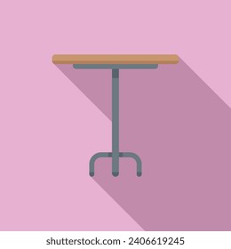 Small outdoor table icon flat vector. Wooden project. Picnic furniture outdoor