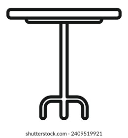 Small outdoor table icon outline vector. Wooden project. Picnic furniture outdoor