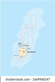 small outline map of the colombian caribbean islands Providencia and Santa Catalina