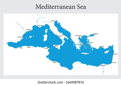 Mediterranean Sea Map High Res Stock Images Shutterstock