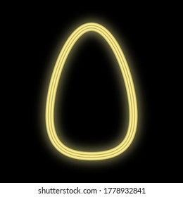 small oval neon yellow beauty blender on a black background. sponge for applying makeup, tone, powder on the face. evening skin tone, applying blush. vector illustration.
