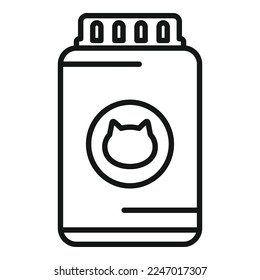 Small pack cat food icon outline vector. Pet tin can. Animal pack
