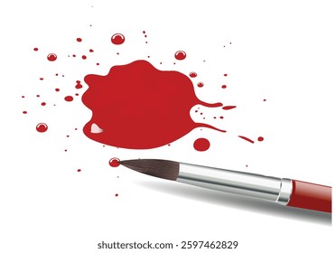 Small paint brush silhouette isolated on white background. Paint brush icon vector illustration design.