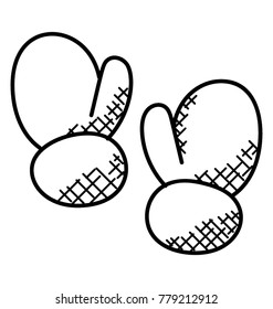 
A small pair of winter knitted mittens doodle

