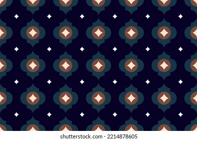 Small paisley background seamless damask diamond pattern abstract minimalist fabric print classy colorful ornament graphic style. Casual repeating textile design, contrast white, blue, gold color