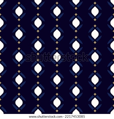 Small paisley background seamless line diamond pattern abstract minimalist fabric print classic colorful ornament graphical style. Casual repeating textile design, contrast white, blue, gold color