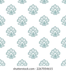 Small paisley block print repeat vector