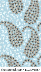 small paisley  flowers pattern on background