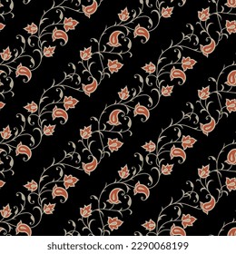small paisley pattern on black background 