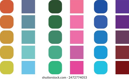 A small palette of warm and cold color gradations. The art is suitable for working with coloring a drawing.