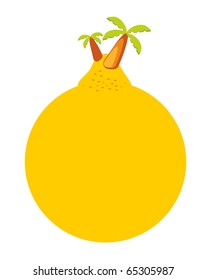 small palm on big orange