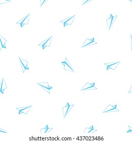 Small Paper Airplanes Vector Seamless Pattern