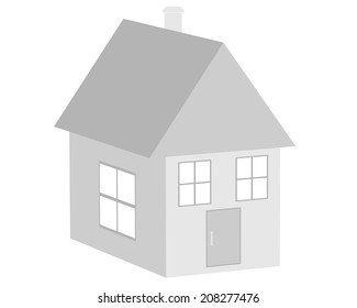 small paper house on a white background