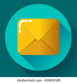 Small parcel package, letter or mail flat icon.