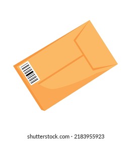 Small parcel semi flat color vector object. Postal service and shipping. Full sized item on white. Send and receive simple cartoon style illustration for web graphic design and animation