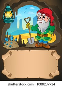 Small parchment and dwarf miner 2 - eps10 vector illustration.