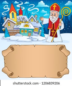 Small parchment and Saint Nicholas 2 - eps10 vector illustration.