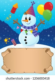 Small parchment in winter party theme 2 - eps10 vector illustration.
