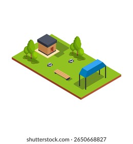 Small Park with Shelter and Bench