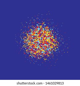 Small particles of colored confetti on a color background. Festive vector illustration 
