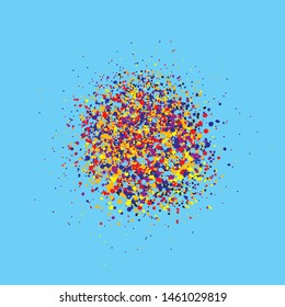 Small particles of colored confetti on a color background. Festive vector illustration 
