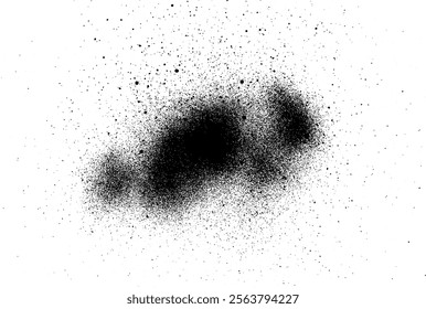 Small particles of dust flakes grunge texture with rough and fine grains for design elements isolated on white background. Vector illustration