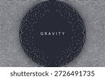 Small particles strive out of center. Dynamic particles. Grid. Tunnel. Black and white design. Grid. Light effect. Cover design template. Illustration for brochure, poster, card, flyer or banner.