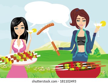 a small party at the grill