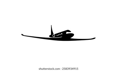 Small Passenger Plane  , black isolated silhouette