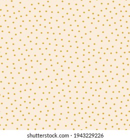 Small peas. Seamless pattern with yellow polka dots for fabrics, textiles, paper, packaging, curtains, pillows, bedspreads, bed linen. Actual colors. Vector graphics.
