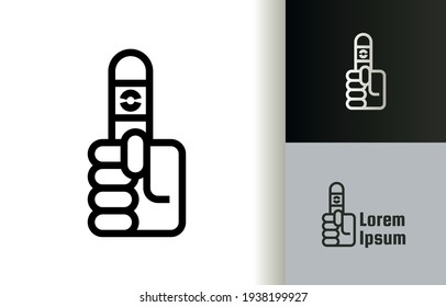 Small pen lighter in hand logo company, logo vector template design. Ready to use, easy for edit.