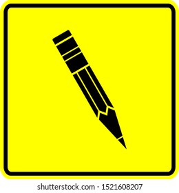 small pencil yellow vector sign