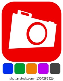 Small photo camera icon. Hobby photography concept icon