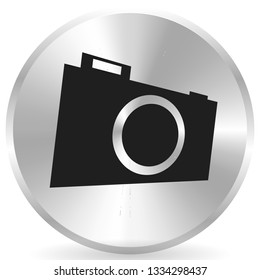 Small photo camera icon. Hobby photography concept icon