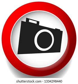 Small photo camera icon. Hobby photography concept icon