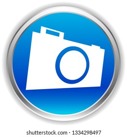 Small photo camera icon. Hobby photography concept icon