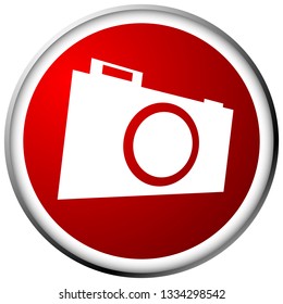 Small photo camera icon. Hobby photography concept icon
