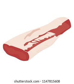 
A small piece of red meat with fats symbolizing foreshank 
