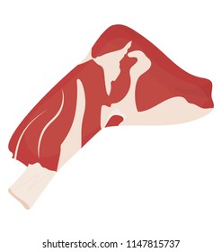 
A small piece of red meat with fats symbolizing foreshank 
