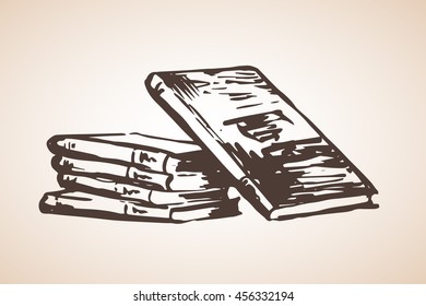 Small Pile of different books. Isolated on white background