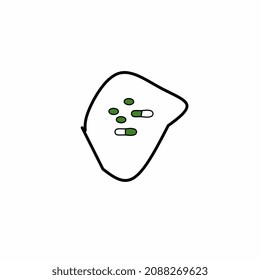 small pill medicine illustration on white paper