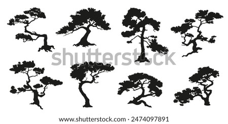 small pine tree silhouettes on a rock white background volume 1