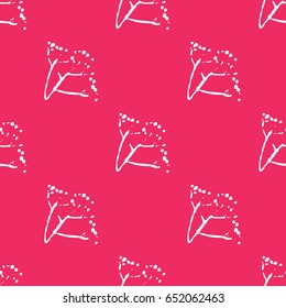 Small Pink Floral Seamless Pattern with hand drawn branches for textile. Seamless pattern can be used for wallpaper, pattern fills, web page background,surface textures.