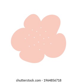 Pequeña flor rosa. La primavera se elevó. Estilo simple de los niños dibujados a mano. Bastante cursi para tela, textil, papel pintado. Ilustración vectorial digital en fondo blanco